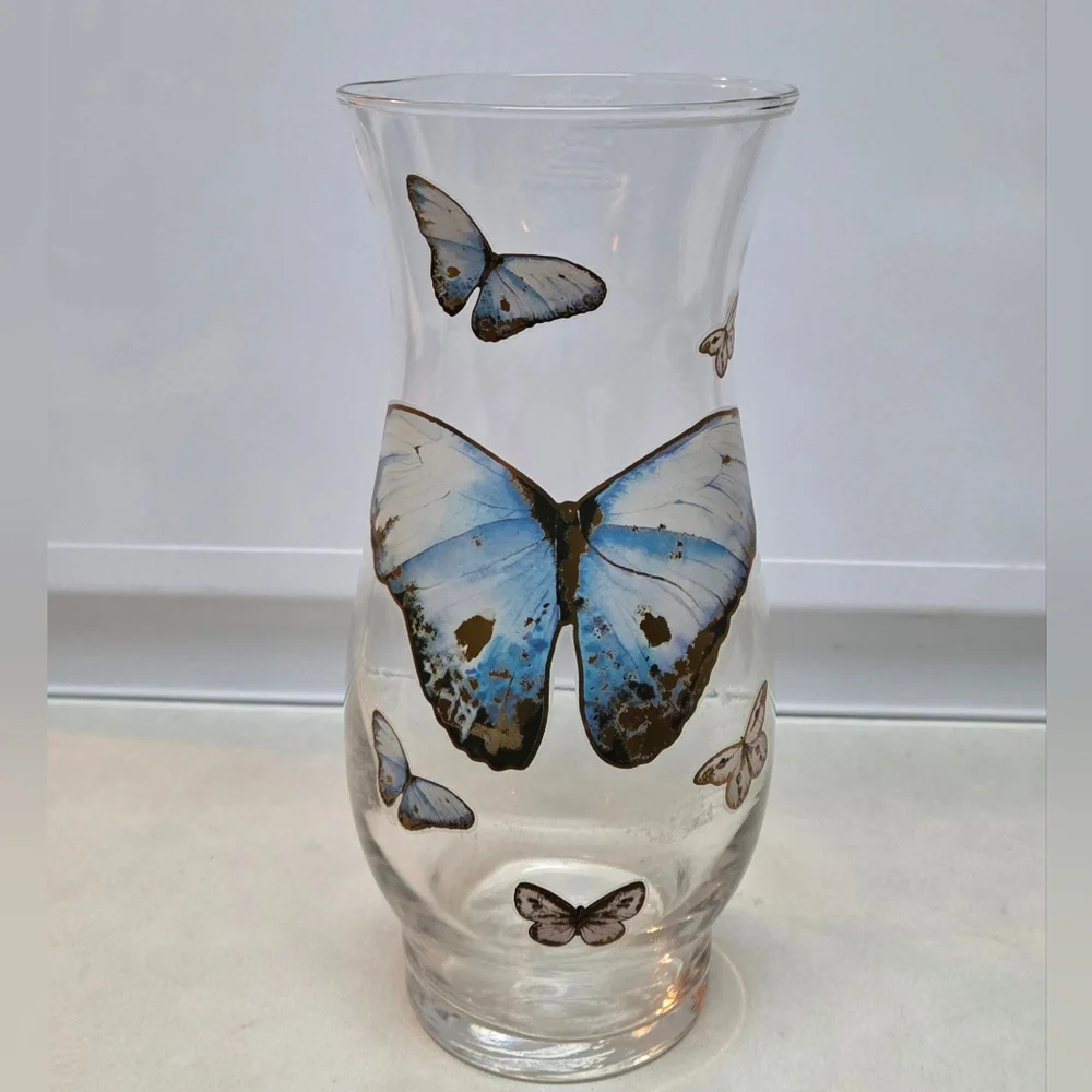 Butterfly Glass Decal Vase 9